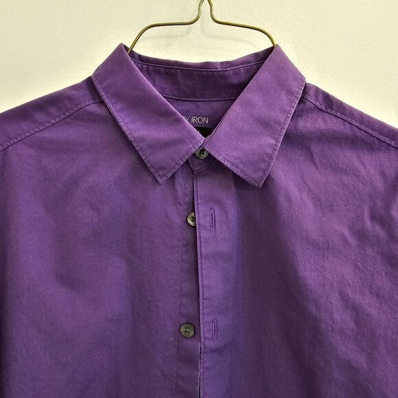 H&M Men's Long Sleeve Dress Shirt, Size Small, Purple, Easy Iron - Picture 10 of 10
